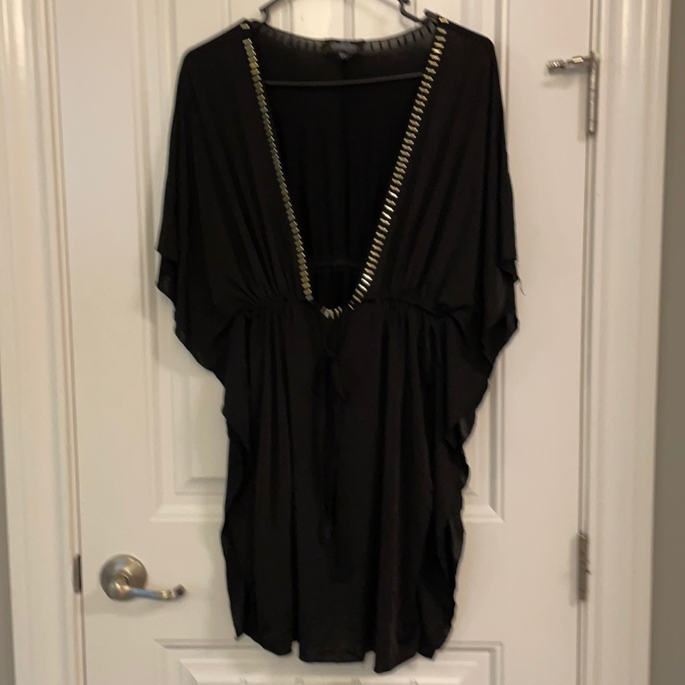 Black kimono mini dress